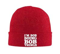 Bonnet Tricoté Je suis Bob Et Je Fais des Choses De Bob Léger Bonnet Chapeau Tricot Épais Chapeau d'hiver Tricoté pour Ski Adultes Femme
