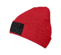 Bonnet Tricoté Je t'aime De Tout Mon Cœur Tricoté Chapeau Stretchy Beanie Hat Respirant Knit Beanie pour Camping Peche Cyclisme