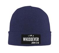 Bonnet Tricoté Jean 3:16 Christianisme Noir Bonnet d'hiver Respirant Knit Beanie Stretchy Tricoté Chapeau pour Cyclisme Camping Jogging
