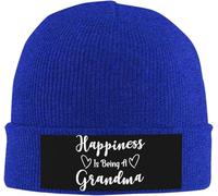 Bonnet Tricoté Le Bonheur, C'est D'Être Grand-Mère Tricoté Chapeau Moderne Beanie Hat Stretchy Knit Beanie pour Peche Running Cyclisme