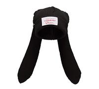 Bonnet tricoté Mignon Lapin Longues Oreilles Chapeau Amusant Bonnet d'hiver Chaud tricoté Lapin Crochet tête de Mort Chapeau d'extérieur Chapeau Souple, Noir, Taille Unique