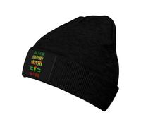 Bonnet Tricoté Mois De L'Histoire des Noirs 24H/24 Et 7J/7, 365 Jours par an, Mélanésie Africaine Bonnet d'hiver Stretchy Tricoté Chapeau Légers Knit Beanie pour Camping Cyclisme Peche