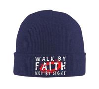 Bonnet Tricoté Nous Marchons par La Foi Et Non par La Vue Tricoté Chapeau Doux Beanie Hat Stretchy Knit Beanie pour Randonnée Running Camping