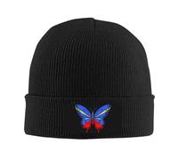 Bonnet Tricoté Papillon du Drapeau des Réunionnais De L'Île De La Réunion Hommes Bonnets Doux Et Chaud Respirant Chapeau Unisexe, pour Sommeil, Sport, Enfants, 56-62cm