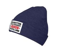 Bonnet Tricoté Peu Importe Qui Est Président, Jésus Est Toujours Seigneur Respirant Beanie Tricoté Unisexe Chapeau pour Femme Ski Homme