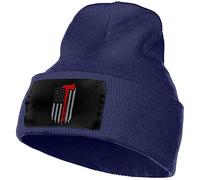 Bonnet Tricoté Pompiers Noirs Aux Drapeaux Américains Bonnet D'Hiver | Knit Beanie Doux Beanie Hat Pour camping