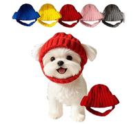 Bonnet tricoté pour Chien avec protège-Oreilles, Chapeau d'hiver Chaud, Bonnet tricoté Doux et Extensible pour Chiot par Temps Froid, Accessoires de Noël pour Animaux de Compagnie avec (Rouge)