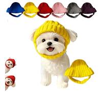 Bonnet tricoté pour Chien avec protège-Oreilles,Chapeau d'hiver Chaud et Confortable pour Animaux de Compagnie,Doux et agréable à Porter,idéal pour l'intérieur comme pour l'extérieur. (Jaune)