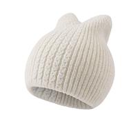 Bonnet Tricoté pour Filles d'hiver Beau Bonnet Chaud Automne pour Enfants Garçons (1-3 Ans),Blanc,S(1-3 Ans)