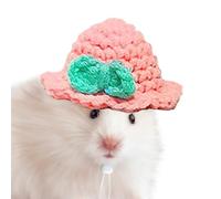 Bonnet tricoté pour hamster - 4,8 x 4,7 cm - Petit chapeau animal mignon - Bonnet tricoté durable - Vêtements colorés et doux avec cordon de serrage réglable - Accessoires pour hamster