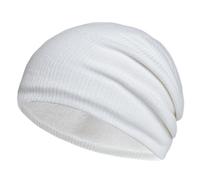 Bonnet tricoté pour homme et femme - Automne et hiver - Solide - Rayé - Chaud - Pull thermique - Bonnet écharpe - Ensemble de chapeaux pour hommes, blanc, Taille unique