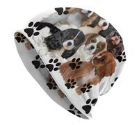 Bonnet tricoté pour la Chaleur, Bonnet Unisexe personnalisé Bonnet à Tricoter Cavalier King Charles Spaniel Famille Groupe Hip Hop Skullies Bonnets Caps Chien Adulte Tuque Chapeaux