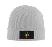 Bonnet Tricoté Rasta Ankh Bonnet d'hiver Stretchy Beanie Hat Respirant Tricoté Chapeau pour Jogging Camping Peche