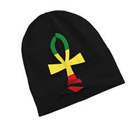 Bonnet Tricoté Rasta Ankh Tricoté Chapeau Légers Beanie Hat Stretchy Knit Beanie pour Camping Jogging Peche