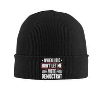 Bonnet Tricoté Rétro Quand Je Mourrai, Ne Me Laissez Pas Voter Démocrate Bonnet Hiver Respirant Mode Casquette De Crâne À Revers pour Homme Femme Temps Froid