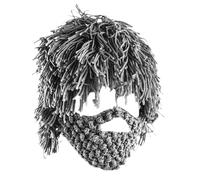 Bonnet tricoté style punk avec barbe - HeaduDe Friandises en caoutchouc pour chien de 62 pouces, bonnet de déguisement festif - Pour femmes hommes photographes planificateurs d'événements Créateur de