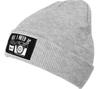 Bonnet Tricoté Tout Ce Dont J'Ai Besoin, C'est De Café Et De Mon Appareil Photo. Bonnet d'hiver Élastique Knit Beanie Respirant Tricoté Chapeau pour Hiver Running Cyclisme