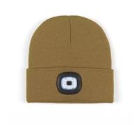 Bonnet tricoté unisexe à LED avec lumière, rechargeable par USB, mains libres (jaune terre, taille unique)