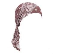 Bonnet turban chimio pour femme - Foulard pré-noué - Léger - Bonnet d'été pour perte de cheveux - Cancer - Chimo, 3 - Café, taille unique