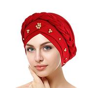 Bonnet Turban Femme Chimio, Foulard Cheveux Femme écharpe Pré-noués Tresse Torsadée Bonnet Chimio Casquette De Perte De Cheveux en Soie, Chapeau élégant Bandeau élastique Hijab Islamique pour Cancer