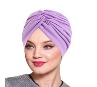 Bonnet turban pour femme - En coton musulman - Pour perte de cheveux - Cancer, chimio, Rose, taille unique