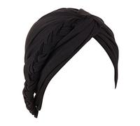 Bonnet turban tressé pour femme - Bleu, Noir , taille unique