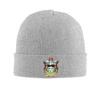 Bonnet Unisexe En Maille Classique, Orné Des Armoiries Du Drapeau D'Antigua-Et-Barbuda Chaud, Extensible Et Doux, Ce Bonnet D'Hiver À Revers Est Un Cadeau Thermique Idéal Pour Lui, Elle Ou Papa