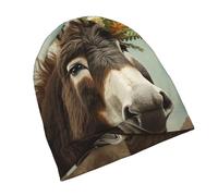 Bonnet unisexe en tricot avec motif âne et tête de mort, Animaux ânes, Taille unique