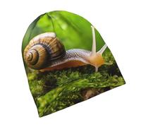 Bonnet unisexe en tricot avec motif escargot - Bonnet chaud et souple - Avec tête de mort - Noir, noir, taille unique