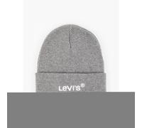 Bonnet unisexe Levi's à revers en tricot, gris, avec inscription « Regular »