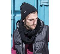 Urban Classics Bonnet basique à rabat tricot – Noir – Taille unique mixte