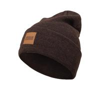 Urban Classics Bonnet long avec patch en cuir Unisexe 100% acrylique Anthracite