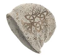 Bonnet Viking Arbre de Vie Slouchy pour Homme/Femme - Bonnet Mince Graphique Mythologie Nordique Yggdrasil - Bonnet de Sommeil Oversize Mode Sports de Plein Air