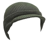 Miltec Bonnet Watch Us avec Visière Laine, Olive, OneSize Homme