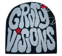 Bonnet Y2K pour femme - Avec lettres imprimées - Hip Hop - Bonnet tricoté chaud - A-gris., taille unique