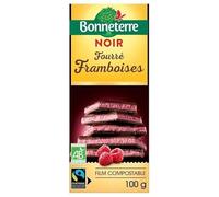 BONNETERRE - Tablette chocolat Noir fourré Framboises 100g - Vente à l'unité - meilleure offre