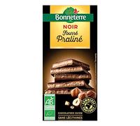 Bonneterre - Tablette Chocolat Noir Fourré Praliné 100G - Vendu par unité