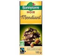 BONNETERRE - Tablette chocolat Noir Mendiant 100g - Vente à l'unité - meilleure offre