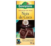 BONNETERRE - Tablette chocolat Noir Noix de coco 85g - Vente à l'unité - meilleure offre