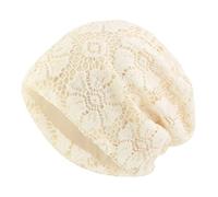 Bonnets Chemo pour Femme en Dentelle - Été - Beanie - Turban - Super Doux - Coiffe - Wraps - Bonnet - Kappe pour Perte de Cheveux, Cancer, Chimio 2024, Blanc., taille unique