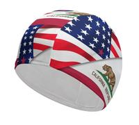 Bonnets de Bain élégants avec Drapeau américain et Drapeau de l'État de Californie, Bonnet de Douche imperméable pour la Protection des Cheveux, Facile à Mettre et à enlever