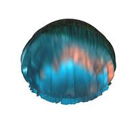 Bonnets de bain réutilisables pour femmes cheveux longs Banff National Park imprimé Double couche imperméable chapeau de douche de bain