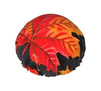 Bonnets de douche à feuilles rouges d'automne avec une double couche de, maintiennent bien vos cheveux, que ce soit pendant la douche ou le bain.
