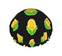 Bonnets de douche à motif de maïs mignons et drôles bonnet de bain réutilisable bonnet de douche élastique doux imperméable pour les bonnets de cheveux de toutes les longueurs de cheveux