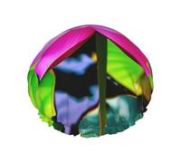 Bonnets de douche à motif fleurs de lotus avec une double couche, maintiennent bien vos cheveux, que ce soit pendant la douche ou le bain.