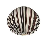 Bonnets de douche à rayures marron avec une double couche de, maintiennent bien vos cheveux, que ce soit pendant la douche ou le bain.