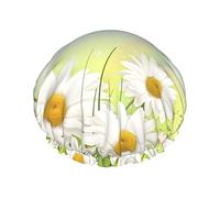 Bonnets de douche arc-en-ciel fleurs de marguerite pour femmes, bonnets de cheveux de douche réutilisables imperméables bonnets de bain bonnet de douche Turban pour filles