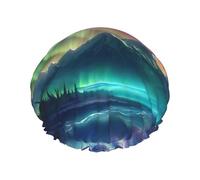 Bonnets de douche Dark Northern Lights pour femmes, réutilisable, grand bonnet de douche pour hommes, séchage rapide, soins des cheveux, longs et courts pour enfants