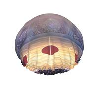 Bonnets de douche de bain réutilisables pour femmes cheveux longs arène de basket-ball imprimé Double couche chapeau de douche de bain imperméable