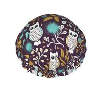 Bonnets de douche en forme de hibou pour femmes, réutilisables, imperméables, doux, double couche de protection